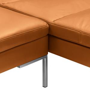 Ecksofa MADISON mit Ottomane Echtleder - Echtleder Neka: Cognac - Breite: 319 cm - Ottomane davorstehend rechts