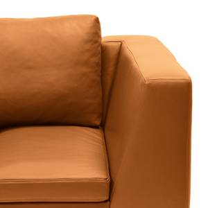 Ecksofa MADISON mit Ottomane Echtleder - Echtleder Neka: Cognac - Breite: 319 cm - Ottomane davorstehend links