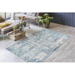 Kurzflorteppich Percy 200 Baumwolle / Polyester - Blau - 120 x 170 cm