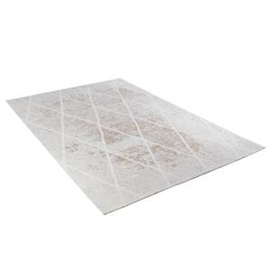 Kurzflorteppich Fine Lines Mischgewebe - Beige - 68 x 130 cm