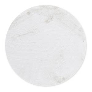 Hochflorteppich Sara II Polyester - Weiß - Durchmesser: 90 cm