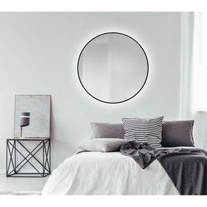 Miroir Talos III Aluminium - Noir - Largeur : 100 cm - Avec éclairage