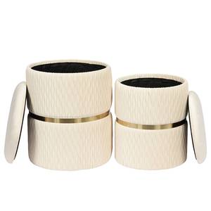 Gestoffeerde hocker Milas (set van 2) Crème