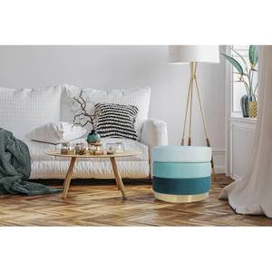 Gestoffeerde hocker Elyse Turquoise