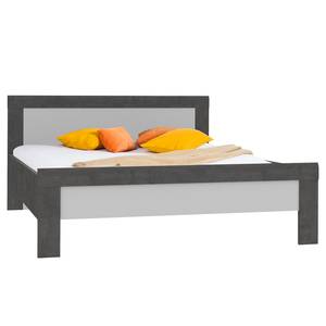 Bedframe Grünwald III Grijs - Wit - Plaatmateriaal - 166 x 91 x 206 cm