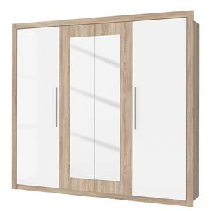 Drehtürenschrank Grünwald II Braun - Weiß - Holzwerkstoff - 242 x 220 x 59 cm