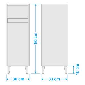 Lage kast Elba Mat lichtblauw - Breedte: 30 cm