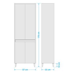 Hoge kast Elba Antraciet - Breedte: 57 cm