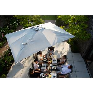 Zwevende parasol Cirrus aluminium/polyester - antracietkleurig/grijs - 400 x 300 cm