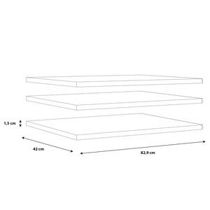 Inlegplanken Wismar (set van 3) Grijs - Plaatmateriaal - 83 x 42 x 1.5 cm