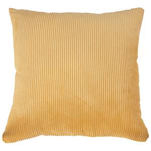 Coussin Blanca Velours côtelé - Jaune moutarde