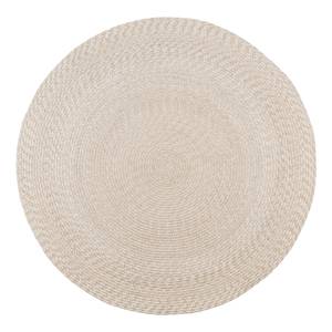 Laagpolig vloerkleed Menorca I gerecycled PET - zandkleurig - Diameter: 120 cm