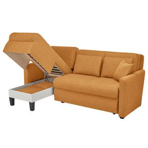 Ecksofa Orna Flachgewebe Alma: Kamel - Longchair davorstehend links - Liegefläche Breite: 125 cm