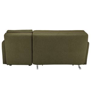 Ecksofa Orna Flachgewebe Alma: Olive - Longchair davorstehend rechts - Liegefläche Breite: 125 cm