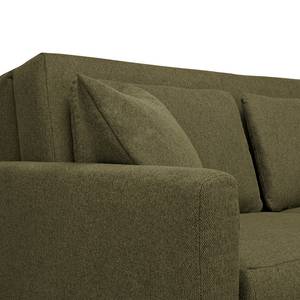 Ecksofa Orna Flachgewebe Alma: Olive - Longchair davorstehend rechts - Liegefläche Breite: 125 cm