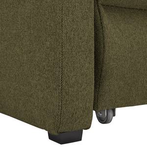 Ecksofa Orna Flachgewebe Alma: Olive - Longchair davorstehend rechts - Liegefläche Breite: 125 cm