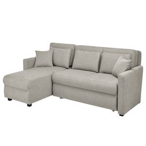 Ecksofa Orna Flachgewebe Alma: Silber - Longchair davorstehend links - Liegefläche Breite: 145 cm