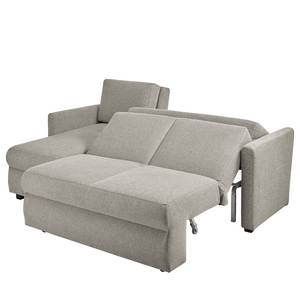 Ecksofa Orna Flachgewebe Alma: Silber - Longchair davorstehend links - Liegefläche Breite: 145 cm