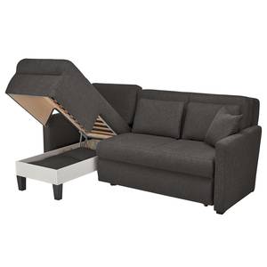 Ecksofa Orna Flachgewebe Alma: Anthrazit - Longchair davorstehend links - Liegefläche Breite: 145 cm