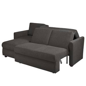 Ecksofa Orna Flachgewebe Alma: Anthrazit - Longchair davorstehend links - Liegefläche Breite: 145 cm