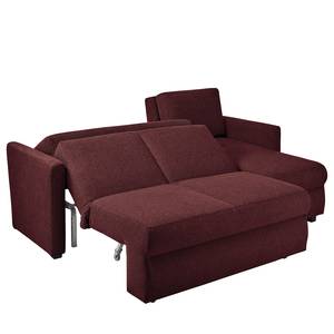 Ecksofa Orna Flachgewebe Alma: Aubergine - Longchair davorstehend rechts - Liegefläche Breite: 145 cm