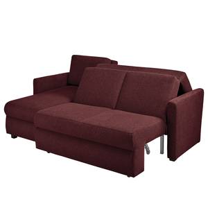 Ecksofa Orna Flachgewebe Alma: Aubergine - Longchair davorstehend links - Liegefläche Breite: 160 cm