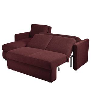 Ecksofa Orna Flachgewebe Alma: Aubergine - Longchair davorstehend links - Liegefläche Breite: 160 cm