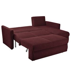 Ecksofa Orna Flachgewebe Alma: Aubergine - Longchair davorstehend rechts - Liegefläche Breite: 160 cm