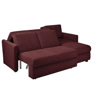 Ecksofa Orna Flachgewebe Alma: Aubergine - Longchair davorstehend rechts - Liegefläche Breite: 160 cm