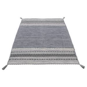 Tapis tissé plat Kelim Azizi Coton - Gris - 200 x 290 cm