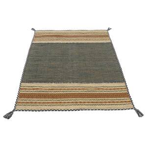 Tapis tissé plat Kelim Azizi Coton - Vert - 140 x 200 cm