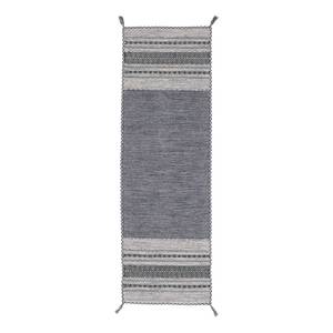 Tapis de couloir Kelim Azizi Coton - Gris - 75 x 240 cm