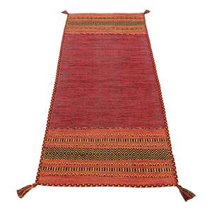 Tapis de couloir Kelim Azizi Coton - Rouge - 60 x 180 cm