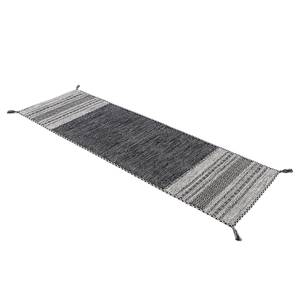 Tapis de couloir Kelim Azizi Coton - Noir - 80 x 300 cm