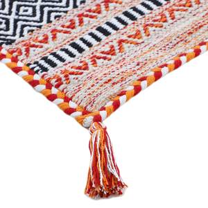 Tapis de couloir Kelim Azizi Coton - Orange - 80 x 400 cm