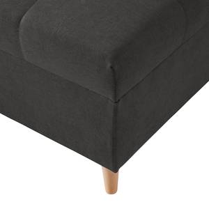 Ecksofa Capstone Microfaser Sole: Graphit - Ottomane davorstehend links - Mit Hocker