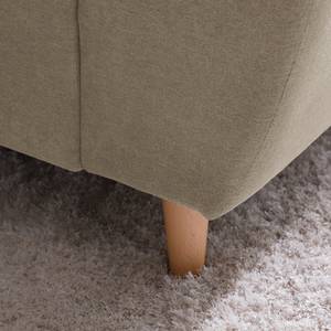 Ecksofa Capstone Microfaser Sole: Taupe - Ottomane davorstehend links - Mit Hocker