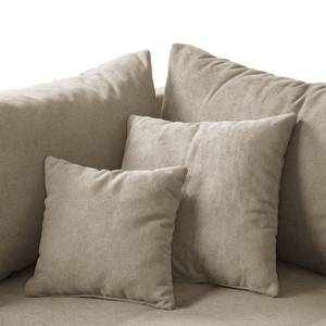 Ecksofa Capstone Microfaser Sole: Taupe - Ottomane davorstehend links - Mit Hocker