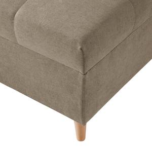 Ecksofa Capstone Microfaser Sole: Taupe - Ottomane davorstehend links - Mit Hocker