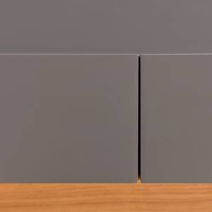 Schreibtisch Romy Eiche massiv - Dunkelgrau - Breite: 120 cm