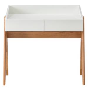 Bureau Romy massief eikenhout - Wit - Breedte: 90 cm