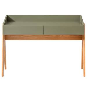 Schreibtisch Romy Eiche massiv - Olivgrün - Breite: 120 cm