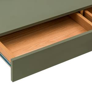 Schreibtisch Romy Eiche massiv - Olivgrün - Breite: 120 cm