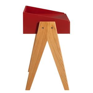 Bureau Romy Chêne massif - Rouge foncé - Largeur : 90 cm