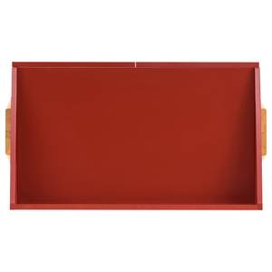 Bureau Romy Chêne massif - Rouge foncé - Largeur : 90 cm