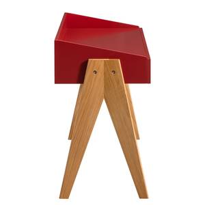 Bureau Romy Chêne massif - Rouge foncé - Largeur : 120 cm