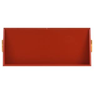 Bureau Romy Chêne massif - Rouge foncé - Largeur : 120 cm