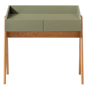 Bureau Romy massief eikenhout - Olijfgroen - Breedte: 90 cm