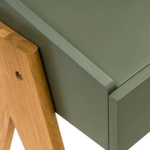 Bureau Romy Chêne massif - Vert olive - Largeur : 90 cm