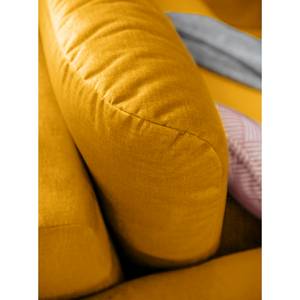 Divano angolare Tatan Microfibra Faria: giallo - Longchair preimpostata a destra - Senza Sgabello